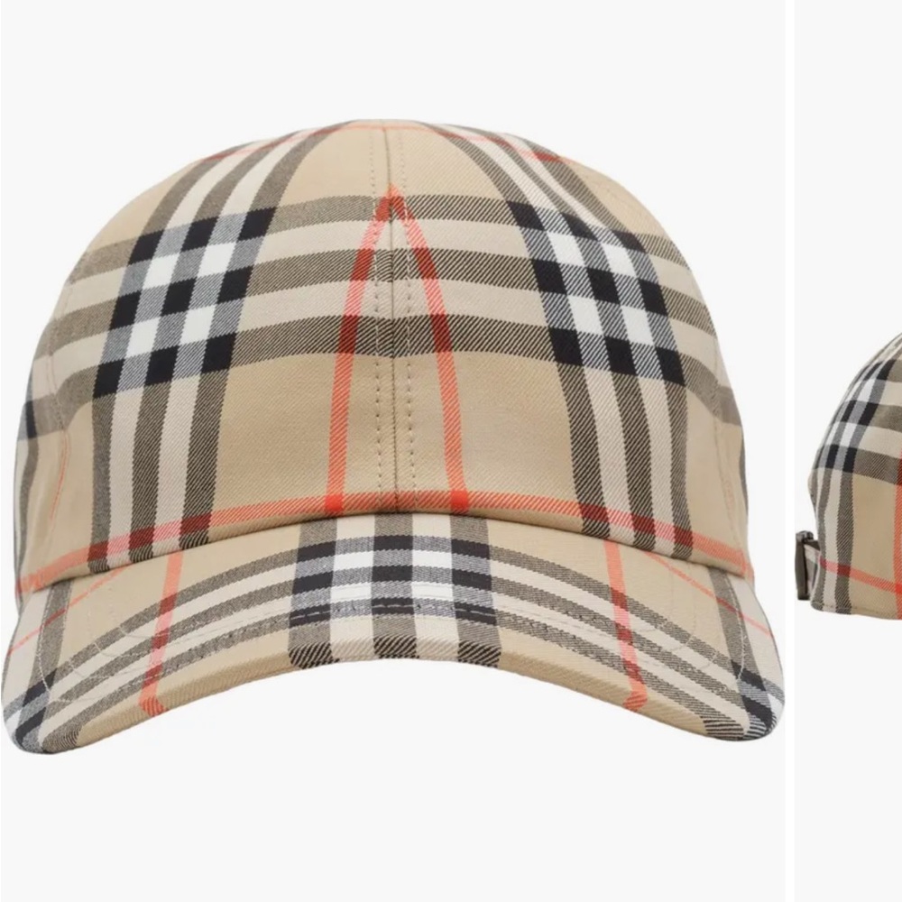 Burberry Check Cotton Baseball Cap